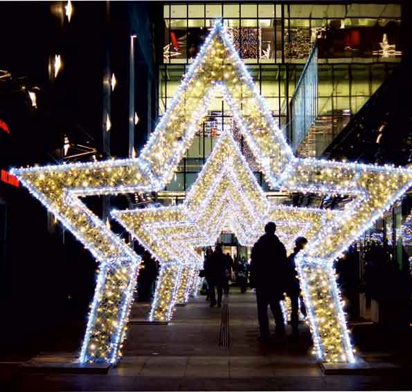 Арка звезда световая новогодняя уличная большая