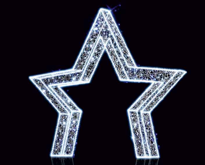 Арка звезда световая новогодняя уличная большая