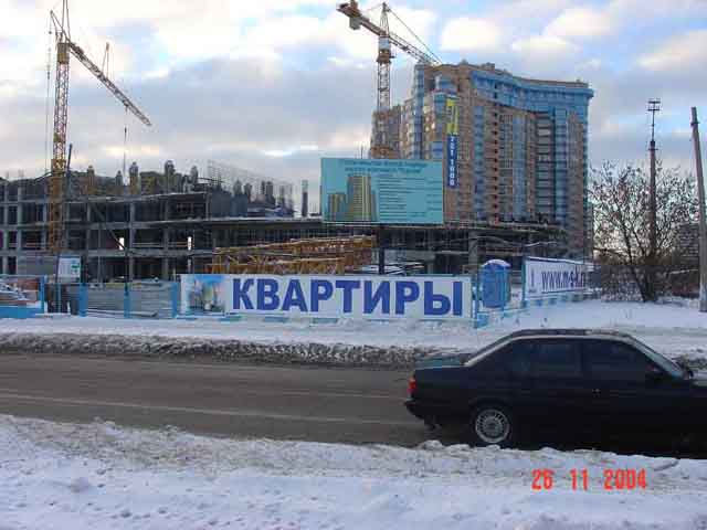 Информационный щит "Паспорт строительства" 3х6м и информационная растяжка на ограждение строительного объекта